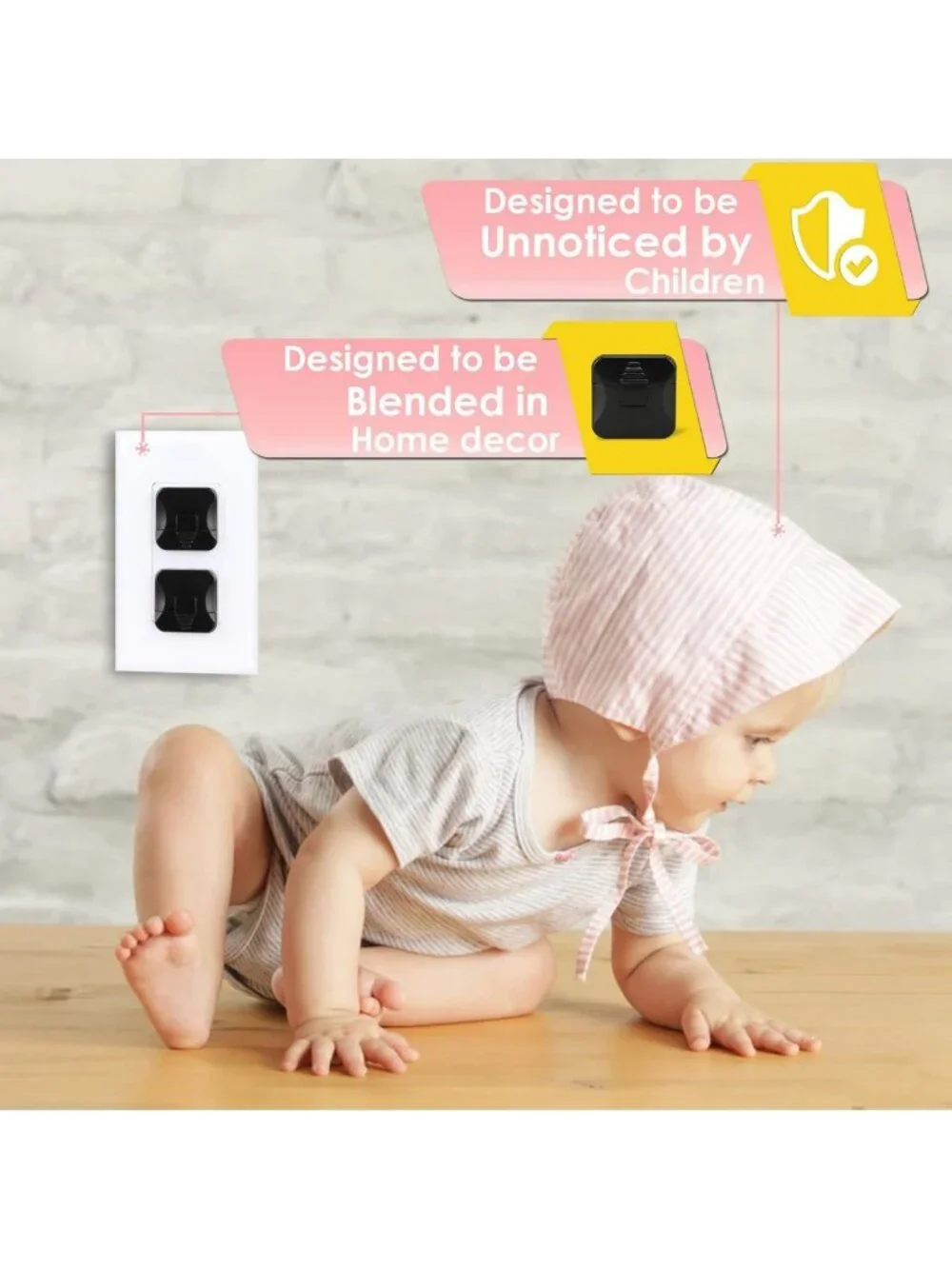 38-Pack Black Child Proof Outlet Covers - Safety Plug Protectors for Baby Safety